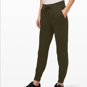 Lululemon warm down joggers, olive green size 6